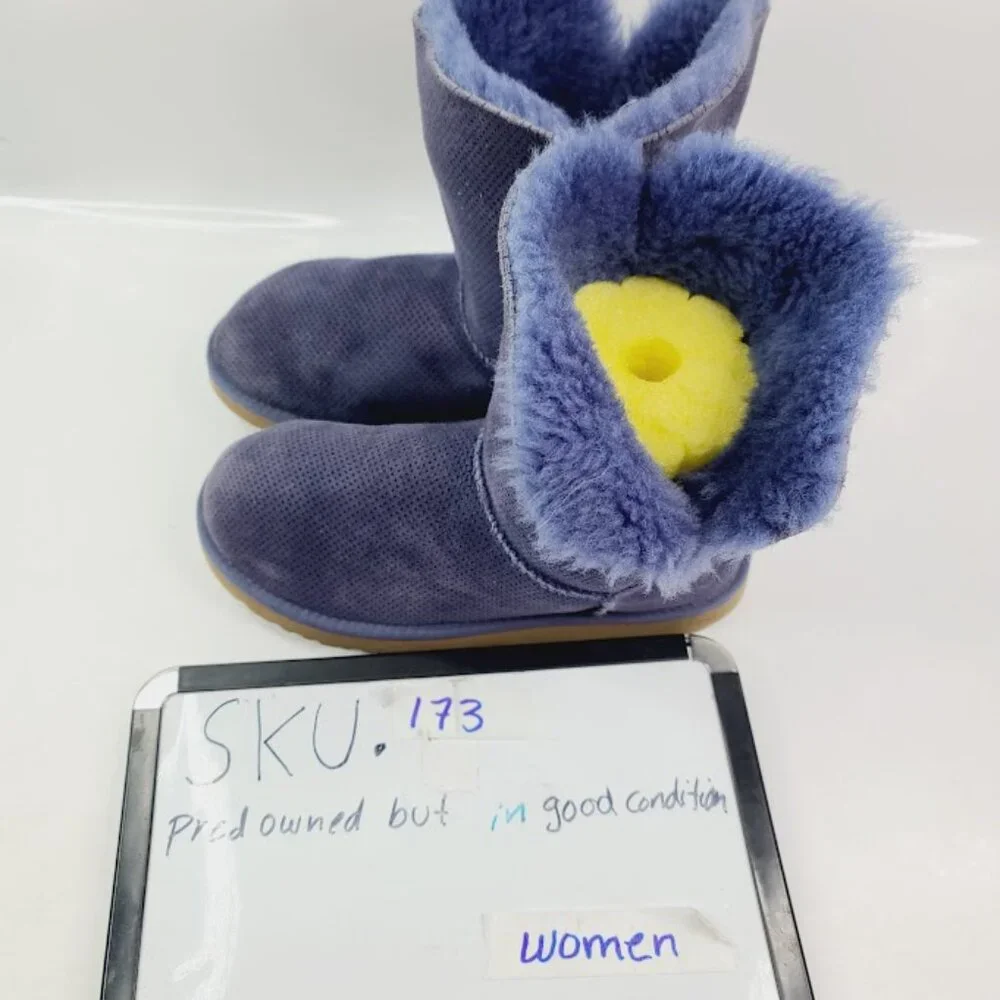 UGG Women's Bailey Button II Suede Fur‎ Ankle Winter Snow Boot Size 7